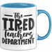 Lehrer Tasse Geschenk Müde The Tired Teacher Department Geschenkidee Lieblingslehrer Kaffee-Becher Blau Trendation