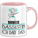 Geschenk für Bassistin Tasse Lustige Geschenkidee Geburtstag Ich Bin Bassistin Ich Darf Das Rosa Trendation