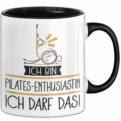 Geschenk für Pilates-Enthusiastin Tasse Lustige Geschenkidee Geburtstag Ich Bin Pilates-Enthusiastin Ich Darf Das Trendation