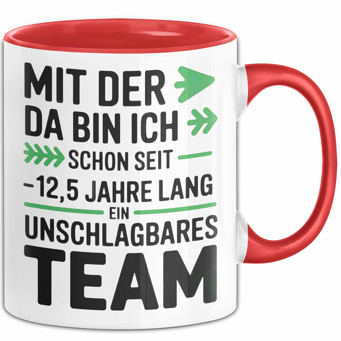 Romantische Pärchen Tasse Geschenk Team seit 12,5 Jahren Geschenkidee Lustig Rot Trendation