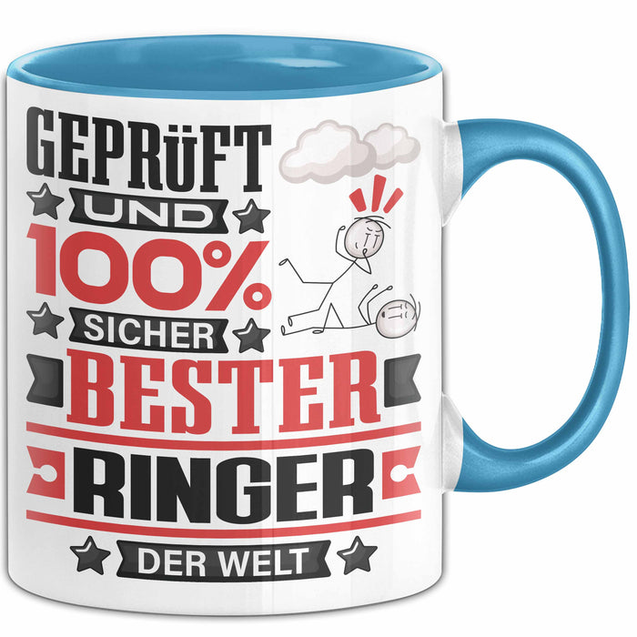 Ringer Geschenk Lustiger Spruch für Ringer Geschenkidee Bester Ringer Der Welt Blau Trendation