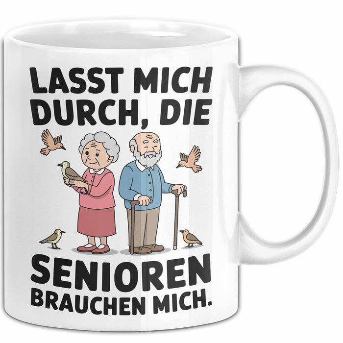 Krankenschwester Pflege Betreuung Tasse Geschenk Lustige Geschenkidee Spruch Lasst Mich Durch Die Senioren Brauchen Mich Weiß Trendation