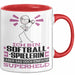 Softballspielerin Geschenk Tasse Ich Bin Softballspielerin Aber Sag Doch Einfach Superheld Lustige Geschenkdiee für Softballspielerin Kaffee-Becher Rot Trendation