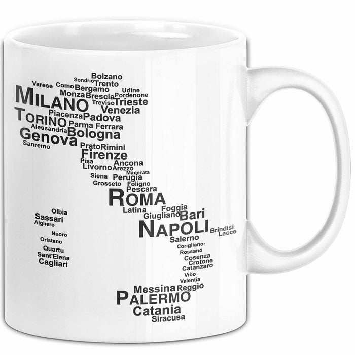 Italienische Städte Italien Karte Tasse Geschenk Lustige Geschenkidee Spruch Weiß Trendation