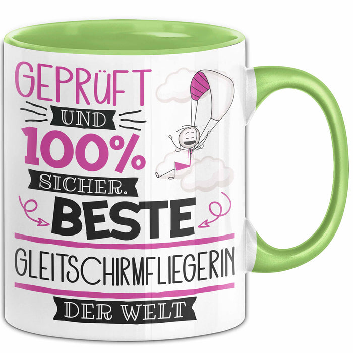Gleitschirmfliegerin Geschenk Becher Tasse Gott Schuf Alle Menschen Gleich Nur Die Besten Durfeten Gleitschirmfliegerin Werden Geschenkidee Lustig Grün Trendation