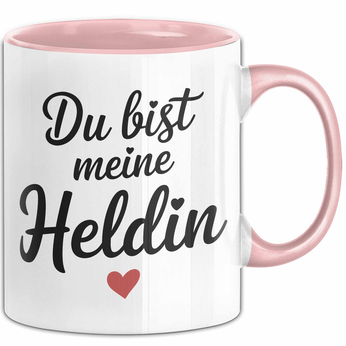 Motivierend Inspirierend Tasse Geschenk Lustige Geschenkidee Spruch Du Bist Meine Heldin Rosa Trendation