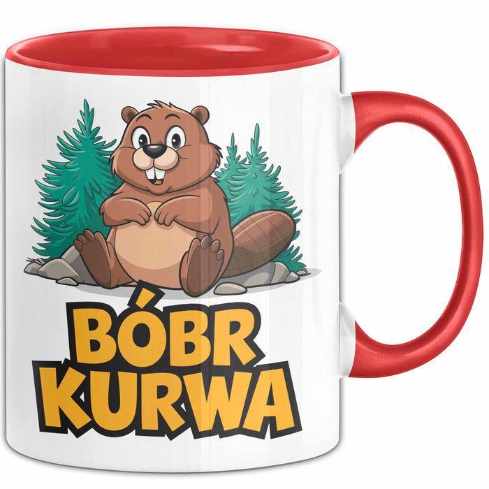 Polnisch Bóbr Kurwa Tasse Geschenk Lustige Geschenkidee Rot Trendation