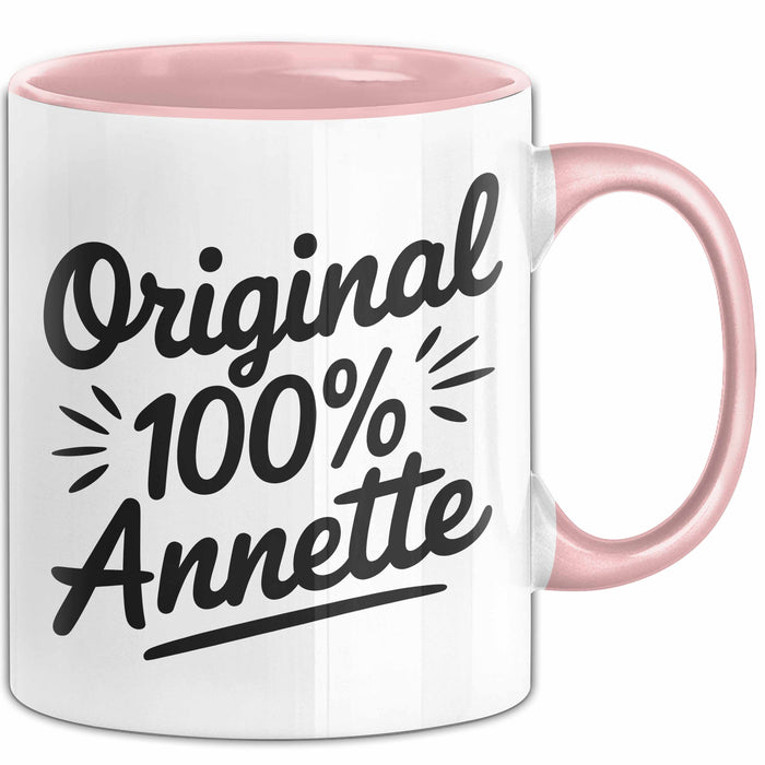 Annette Tasse Geschenk Original 100% Annette Geschenkidee Geburtstag Rosa Trendation
