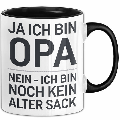 Opa Tasse Geschenk Ja Ich Bin Opa Aber Kein Alter Mann Geschenkidee Vatertag Schwarz Trendation