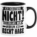 Lustige Tasse Besserwisser Mit Spruch Ich Diskutiere Nicht Ich Erkläre Nur Warum Ich Recht Habe Kaffee-Becher Sprüche Geschenkidee Kollege Schwarz Trendation