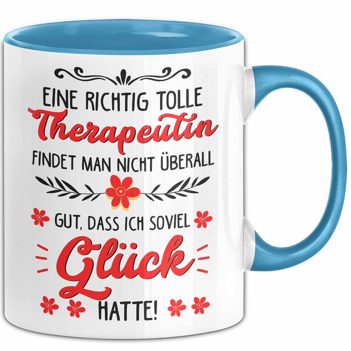 Physiotherapeut Physiotherapie Tasse Geschenk Lustige Geschenkidee Spruch Eine Richtig Tolle Therapeutin Findet Man Nicht Überall Blau Trendation