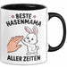 Kaninchen Hase Tierliebhaber Tasse Geschenk Lustige Geschenkidee Spruch Beste Hasenmama Aller Zeiten Schwarz Trendation