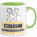 Cousin Geschenk Tasse Ich Bin Cousin Aber Sag Doch Einfach Superheld Lustige Geschenkdiee für Cousin Kaffee-Becher Grün Trendation
