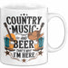 Country Musik Bier Tasse Geschenk Lustige Geschenkidee Weiß Trendation