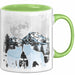 Wolf Tasse Geschenk Silhouetten Berglandschaft Vollmond Geschenkidee Grün Trendation