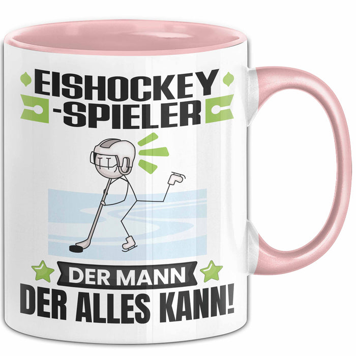 Eishockeyspieler Tasse Geschenk für Eishockeyspieler Der Mann Der Alles Kann Geschenkidee zum Geburtstag Rosa Trendation
