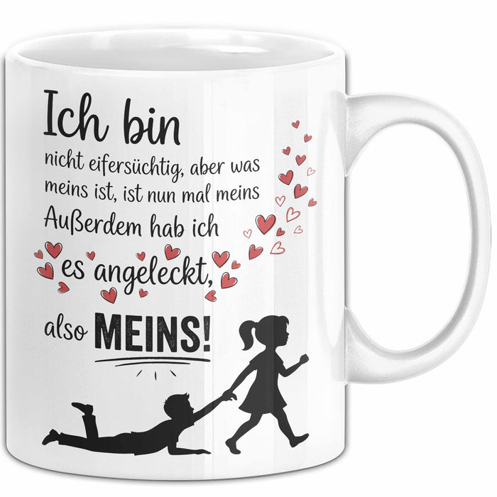 Beziehung Tasse Geschenk Ich Bin Nicht Eifersuechtig Meins Geschenkidee Lustig Weiß Trendation