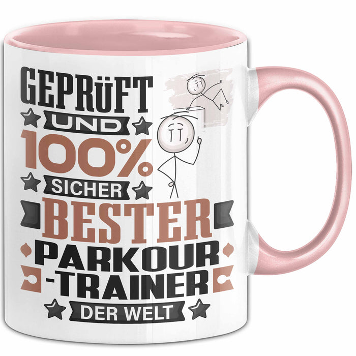 Parkour-Trainer Geschenk Lustiger Spruch für Parkour-Trainer Geschenkidee Bester Parkour-Trainer Der Welt Rosa Trendation