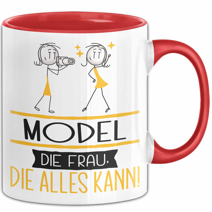 Model Geschenk Tasse Becher Die Frau Die Allen Kann Geschenkidee für eine Model Lustig Rot Trendation