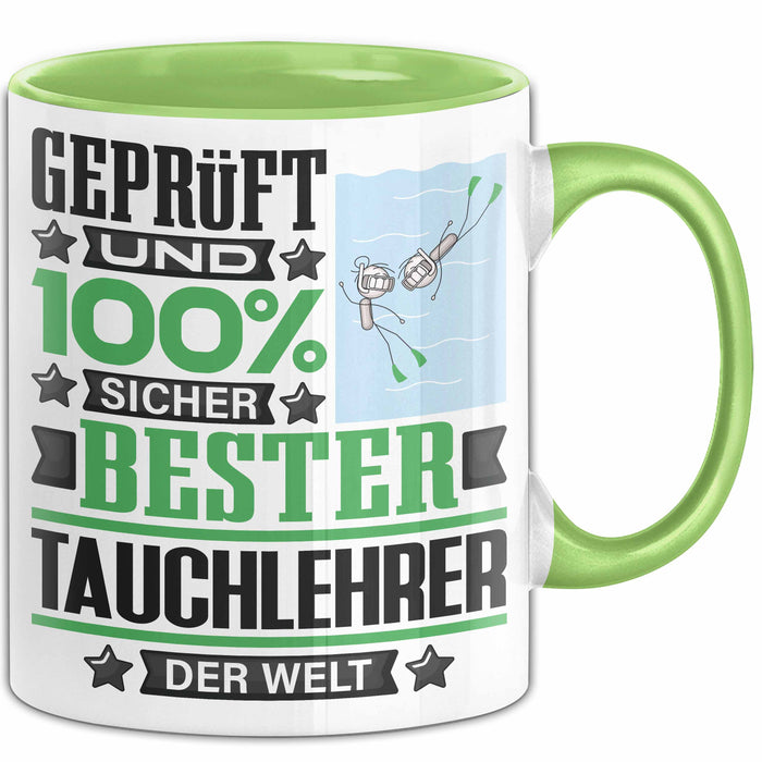 Tauchlehrer Geschenk Lustiger Spruch für Tauchlehrer Geschenkidee Bester Tauchlehrer Der Welt Grün Trendation