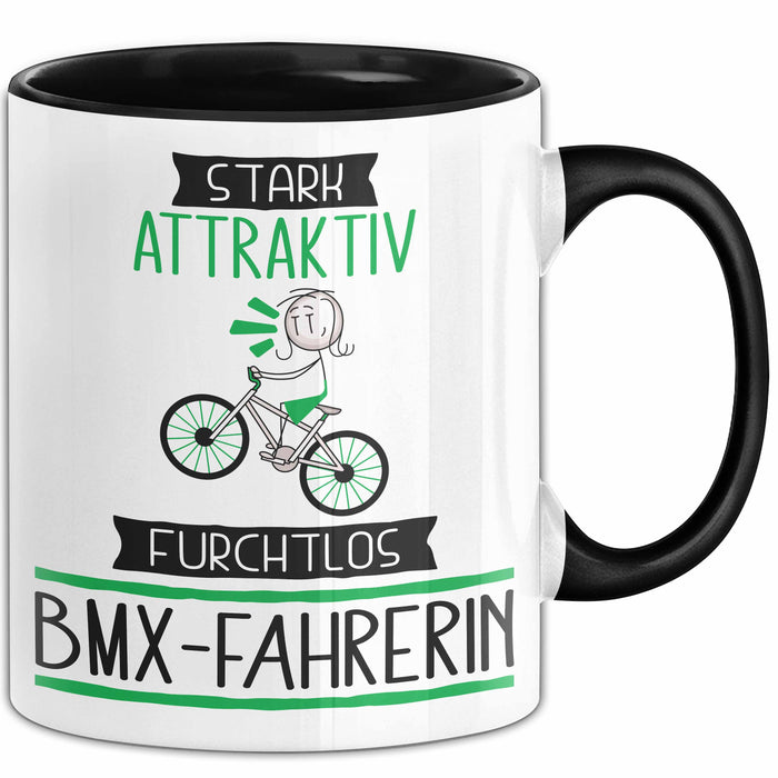 BMX-Fahrerin Tasse Geschenk Becher Stark Attraktiv Furchtlos BMX-Fahrerin Lustige Geschenkidee Trendation