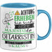 Gitarristin Tasse Geschenk Lustiger Spruch Bitte Erheben Sie Sich Seine Majestät Die Gitarristin Betritt Den Raum Blau Trendation