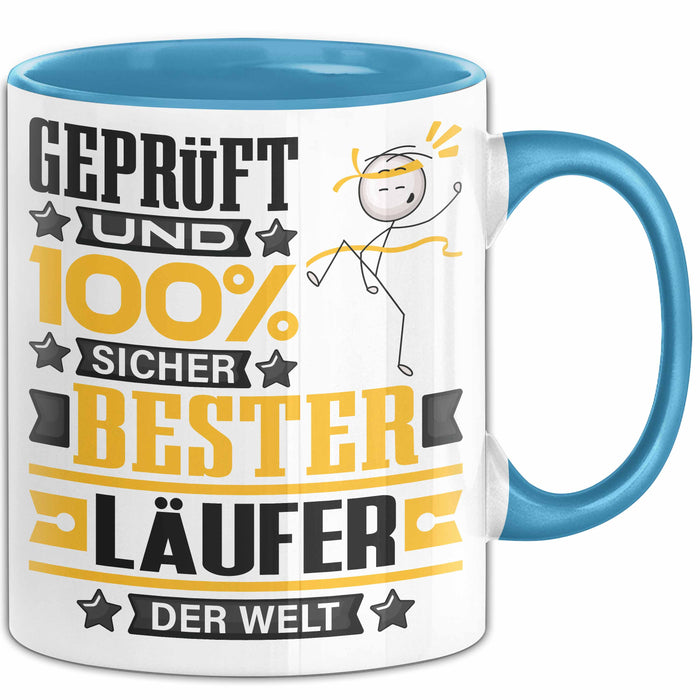 Läufer Geschenk Lustiger Spruch für Läufer Geschenkidee Bester Läufer Der Welt Blau Trendation