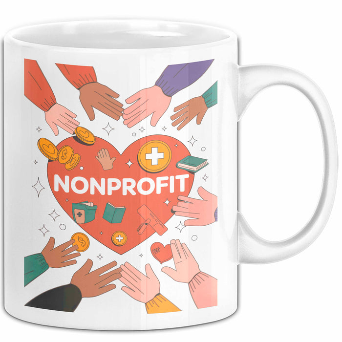 Nonprofit Mitarbeiter Tasse Geschenk Lustige Geschenkidee Spruch Für Gemeinschafts Helfer Weiß Trendation