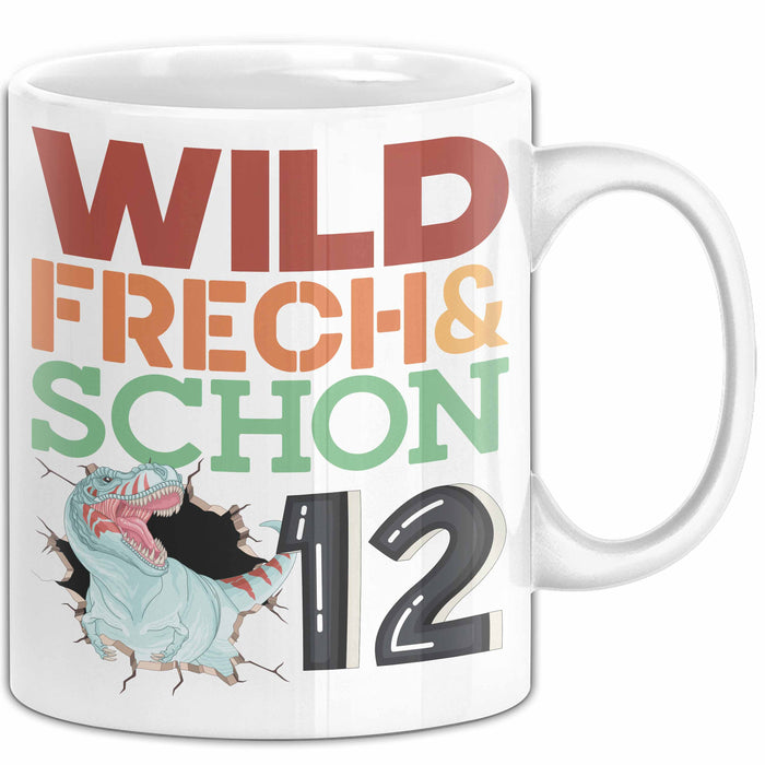 12. Geburtstag Geschenk Tasse Becher Wild Frech Und Schon 12 Weiß Trendation
