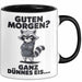 Waschbär Tierliebhaber Tasse Geschenk Lustige Geschenkidee Spruch Guten Morgen Ganz Dünnes Eis Trendation