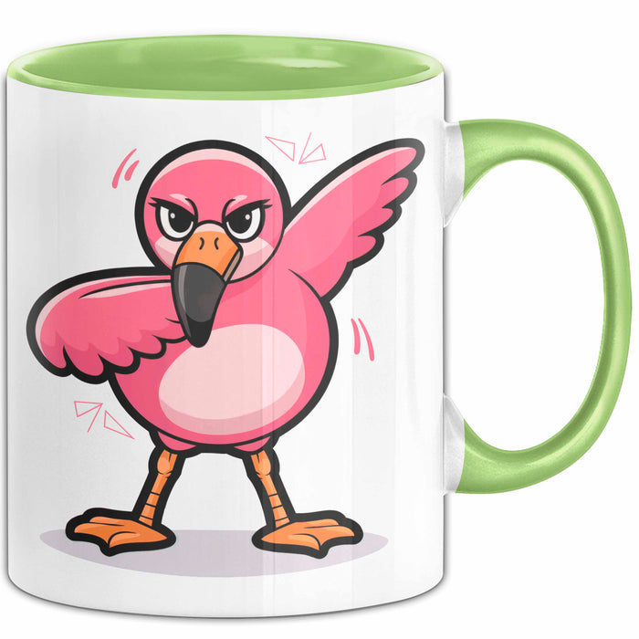 Dabender Flamingo Tasse Geschenk Lustige Geschenkidee Spruch Grün Trendation