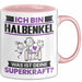 Halbenkel Tasse Geschenk für Halbenkel Geburtstag Lustiger Spruch Kaffee-Becher Was Ist Deine Superkraft Rosa Trendation