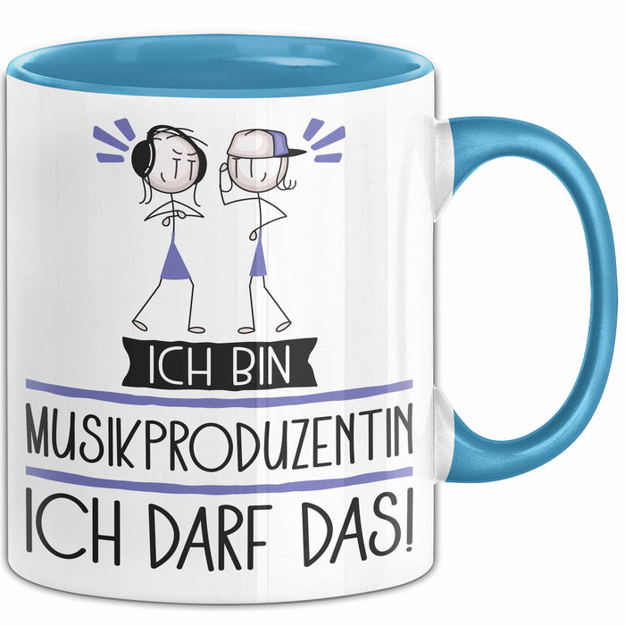 Geschenk für Musikproduzentin Tasse Lustige Geschenkidee Geburtstag Ich Bin Musikproduzentin Ich Darf Das Blau Trendation