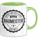 Bauarbeiter Tasse Geschenk 100% Bester Bauleiter Handwerker Geschenkidee Lustig Grün Trendation
