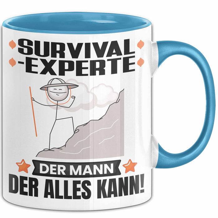 Survival-Experte Tasse Geschenk für Survival-Experte Der Mann Der Alles Kann Geschenkidee zum Geburtstag Blau Trendation