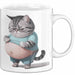 Dicke Fette Katze Kätzchen Besitzer Tasse Becher Geschenk Lustige Geschenkidee Spruch Weiß Trendation