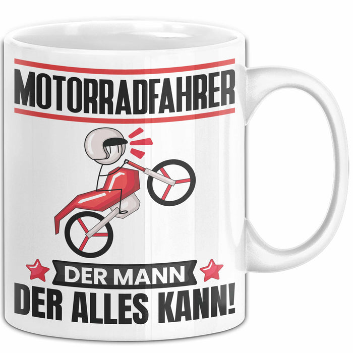 Motorradfahrer Tasse Geschenk für Motorradfahrer Der Mann Der Alles Kann Geschenkidee zum Geburtstag Weiß Trendation