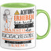 Rucksackreisende Tasse Geschenk Lustiger Spruch Bitte Erheben Sie Sich Seine Majestät Die Rucksackreisende Betritt Den Raum Grün Trendation