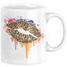 Leoparden Lippen Tasse Geschenk Cool Lips Kiss Leopardenmuster Kaffee-Tasse Geschenkidee Weiß Trendation