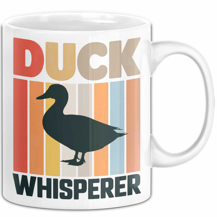 Quietscheente Tier Tasse Geschenk Lustige Geschenkidee Spruch Entenflüsterer Weiß Trendation