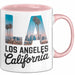 Los Angeles LA Kalifornien USA Tasse Geschenk Lustige Geschenkidee Spruch Rosa Trendation