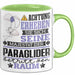 Paraglider Geschenk Tasse Lustiger Spruch Erheben Sie Sich Der Paraglider Betritt den Raum Grün Trendation