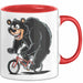 Bär Auf Fahrrad Tasse Geschenk Lustige Geschenkidee Spruch Rot Trendation