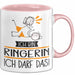 Geschenk für Ringerin Tasse Lustige Geschenkidee Geburtstag Ich Bin Ringerin Ich Darf Das Rosa Trendation