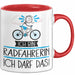 Geschenk für Radfahrerin Tasse Lustige Geschenkidee Geburtstag Ich Bin Radfahrerin Ich Darf Das Rot Trendation