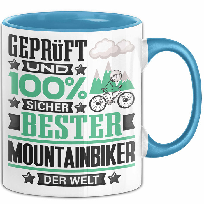 Mountainbiker Geschenk Lustiger Spruch für Mountainbiker Geschenkidee Bester Mountainbiker Der Welt Blau Trendation
