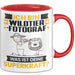 Wildtierfotograf Tasse Geschenk für Wildtierfotograf Geburtstag Lustiger Spruch Kaffee-Becher Was Ist Deine Superkraft Rot Trendation