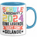 Schule Geschafft Abschluss Abi Tasse Geschenk 2025 Eine Legende Geht Vom Gelände Blau Trendation