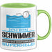 Schwimmer Geschenk Tasse Ich Bin Schwimmer Aber Sag Doch Einfach Superheld Lustige Geschenkdiee für Schwimmer Kaffee-Becher Grün Trendation