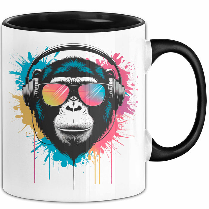 DJ Affe mit Sonnenbrille Tasse Becher Geschenk Lustige Geschenkidee Spruch Trendation